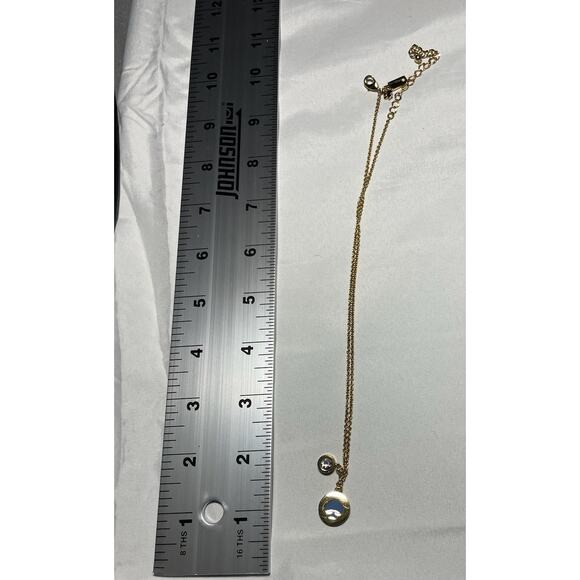 Kate Spade Necklace – Gold-Tone – Blue Spade Enamel + Rhinestone – GUC - Picture 6 of 7